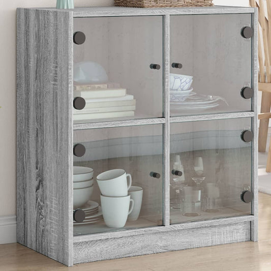 Veggskap Sonoma Grå med glassdører 68x37x75,5 cm