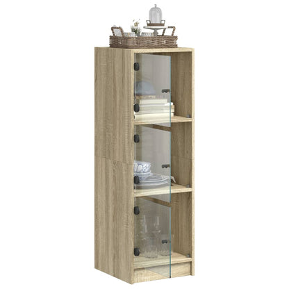 Skap Sonoma Eik med glassdører 35x37x109 cm