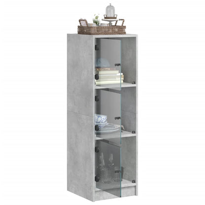Skap Betonggrå med glassdører 35x37x109 cm