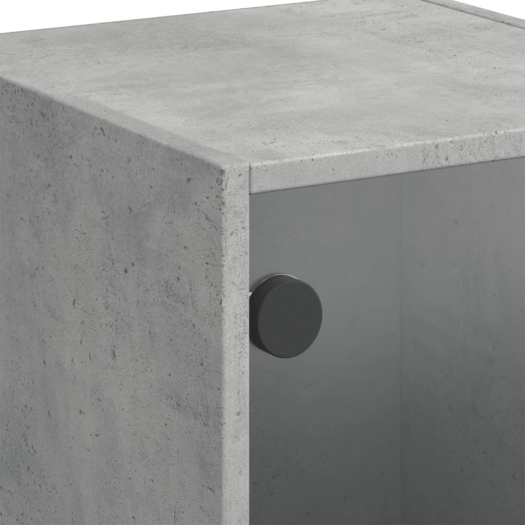 Skap Betonggrå med glassdører 35x37x109 cm
