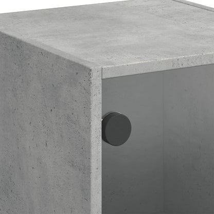Skap Betonggrå med glassdører 35x37x109 cm