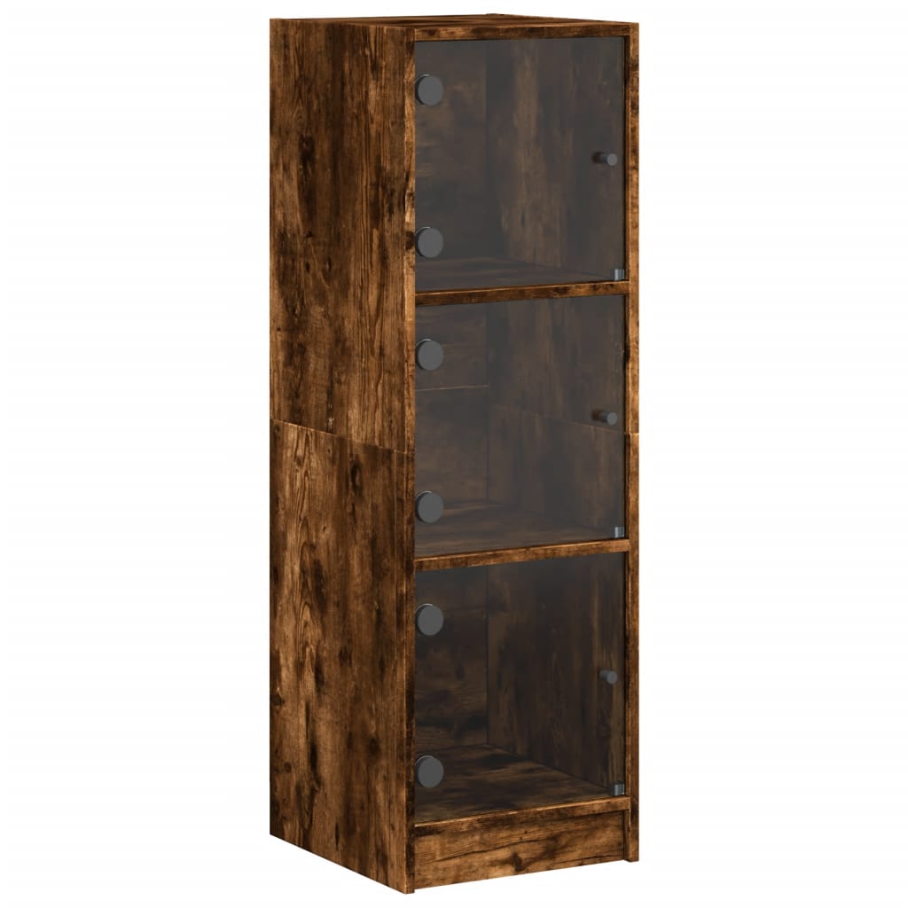 Skap Røkt Eik med glassdører 35x37x109 cm