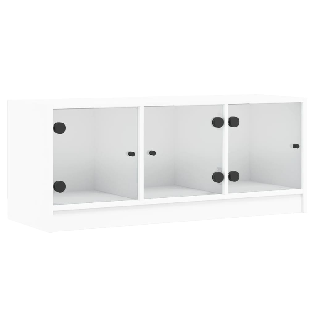 TV-Møbel Hvit TV-benk med dør 102x37x42 cm