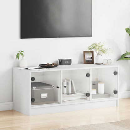 TV-Møbel Hvit TV-benk med dør 102x37x42 cm