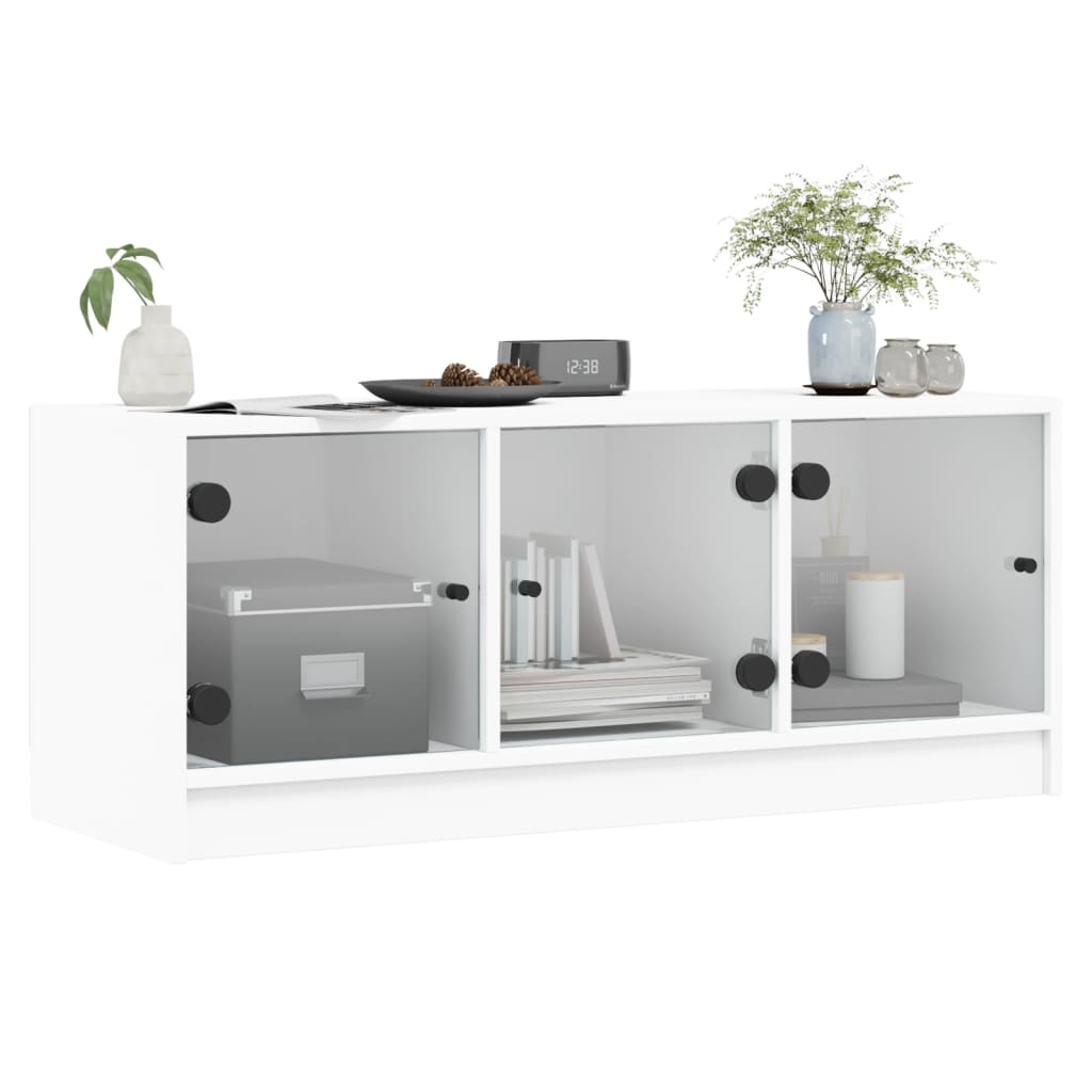 TV-Møbel Hvit TV-benk med dør 102x37x42 cm