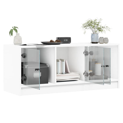 TV-Møbel Hvit TV-benk med dør 102x37x42 cm