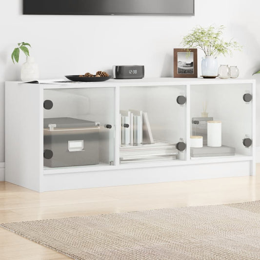 TV-Møbel Hvit TV-benk med dør 102x37x42 cm