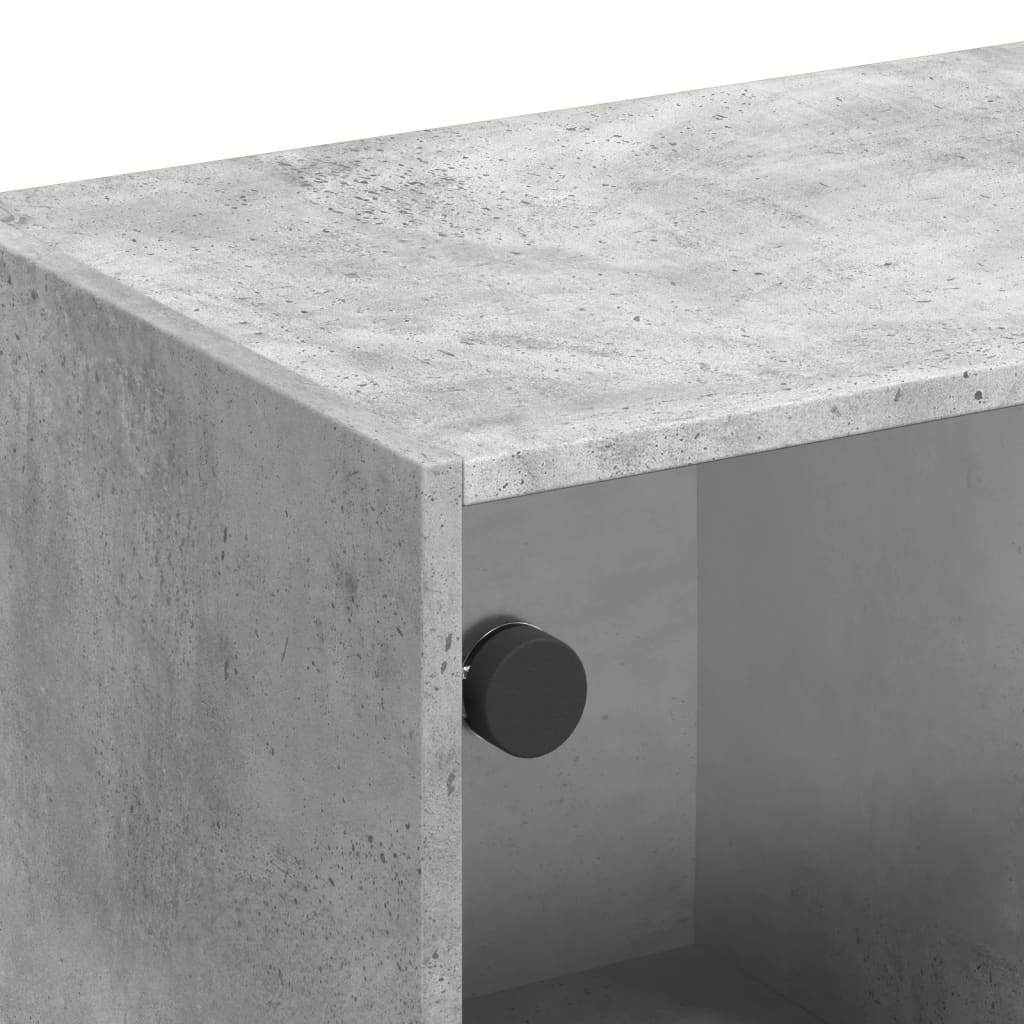 TV-Møbel Betonggrå med glassdører 102x37x42 cm