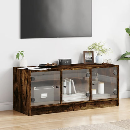 TV-Møbel Røkt EikTV-benk med dør 102x37x42 cm