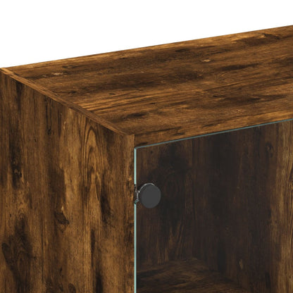 TV-Møbel Røkt EikTV-benk med dør 102x37x42 cm