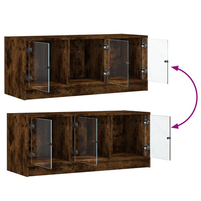 TV-Møbel Røkt EikTV-benk med dør 102x37x42 cm