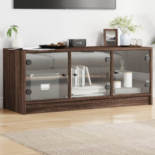 TV-Møbel Brun Eik TV-benk med dør 102x37x42 cm