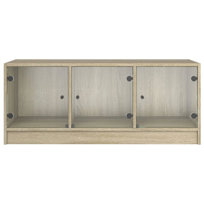Salongbord Sofabord Sonoma Eik med glassdører 102x50x42 cm