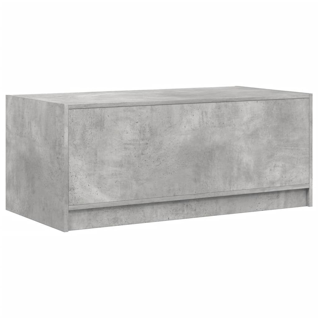 Salongbord Sofabord Betonggrå med glassdører 102x50x42 cm