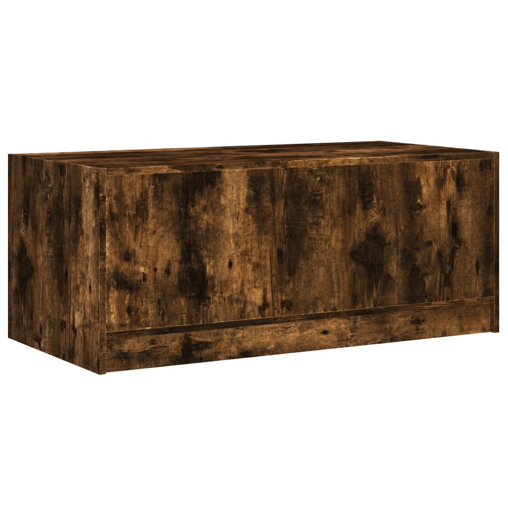 Salongbord Sofabord Røkt Eik med glassdører 102x50x42 cm