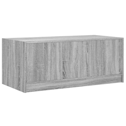 Salongbord Sofabord Sonoma Grå med glassdører 102x50x42 cm