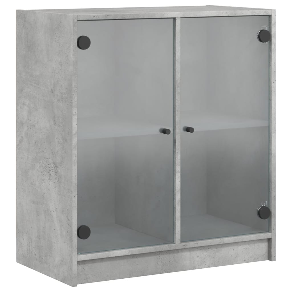 Skap Betonggrå med glassdører 68x37x75,5 cm