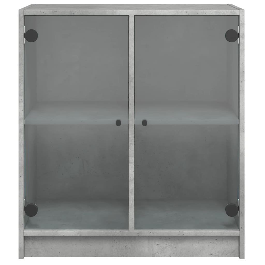Skap Betonggrå med glassdører 68x37x75,5 cm
