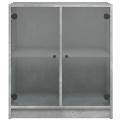 Skap Betonggrå med glassdører 68x37x75,5 cm