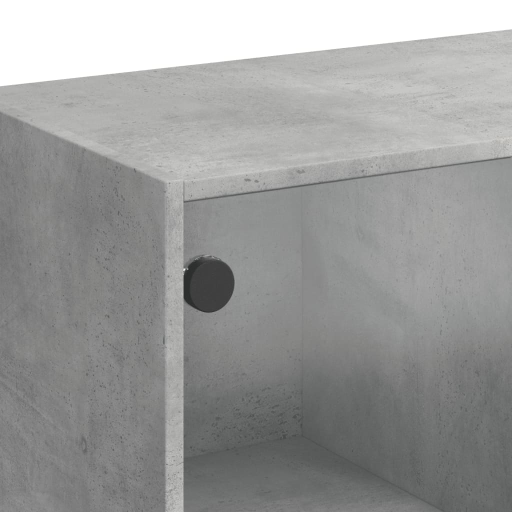 Skap Betonggrå med glassdører 68x37x75,5 cm