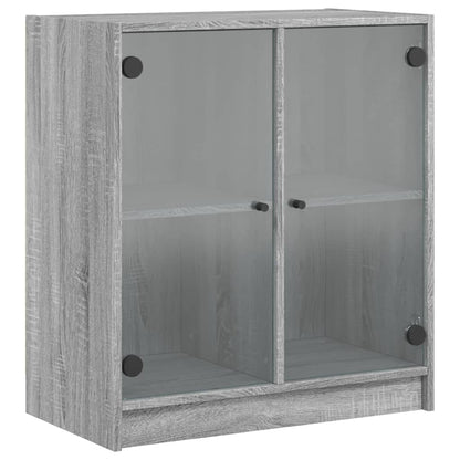 Skap Sonoma Grå med glassdører 68x37x75,5 cm