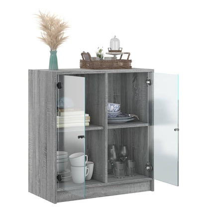 Skap Sonoma Grå med glassdører 68x37x75,5 cm