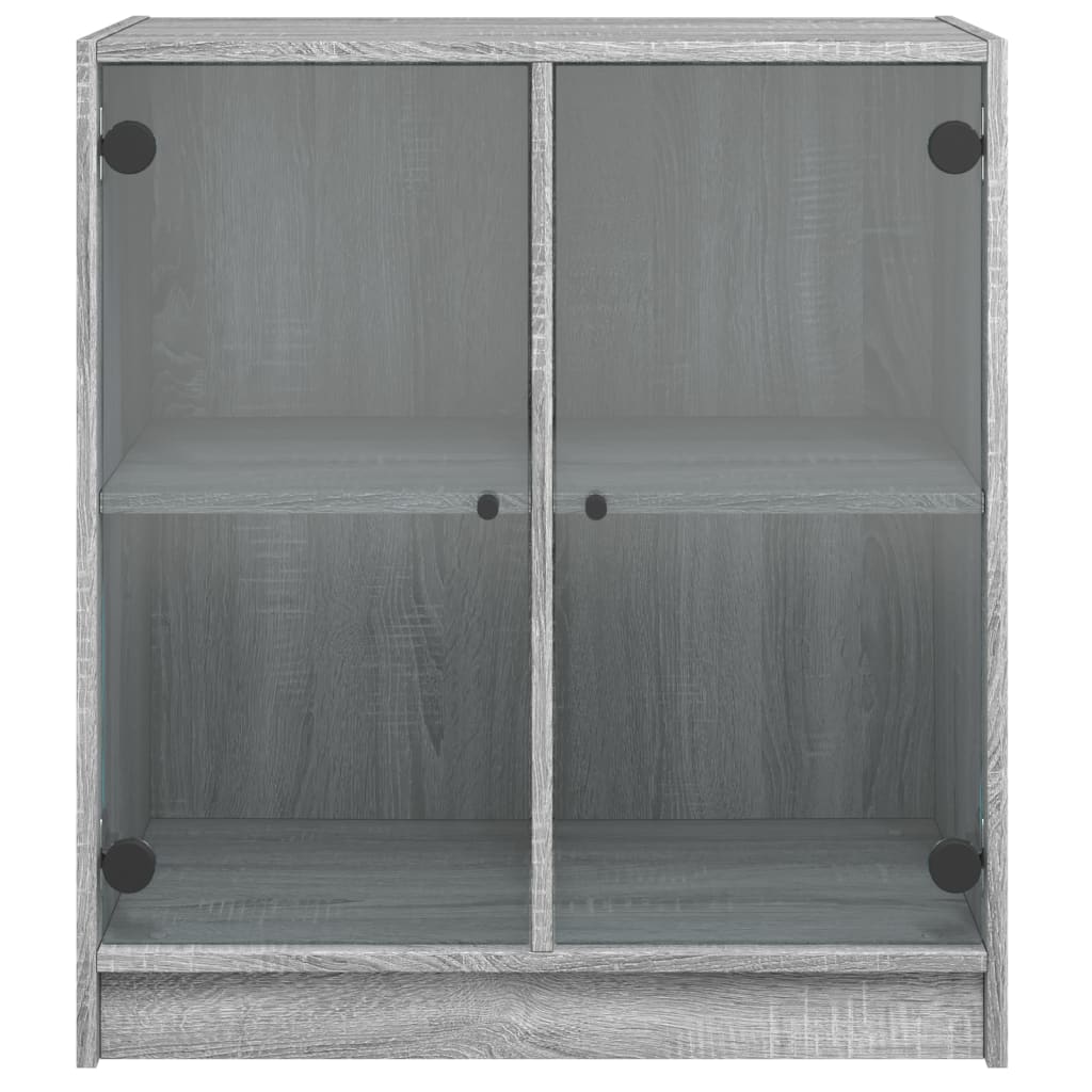 Skap Sonoma Grå med glassdører 68x37x75,5 cm