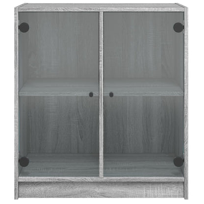 Skap Sonoma Grå med glassdører 68x37x75,5 cm