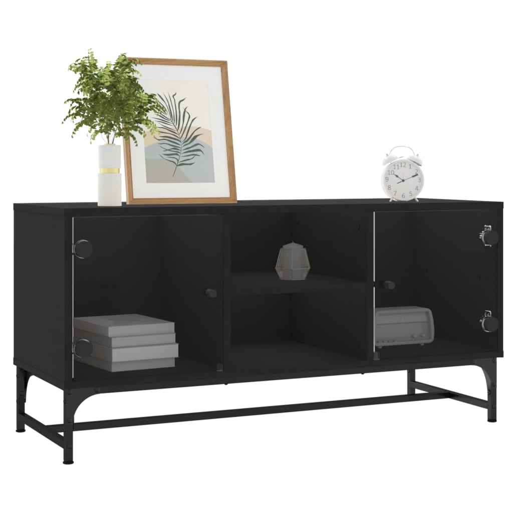 TV-Møbel Svart TV-benk med dør 102x37x50 cm
