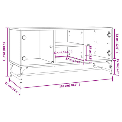 TV-Møbel Svart TV-benk med dør 102x37x50 cm