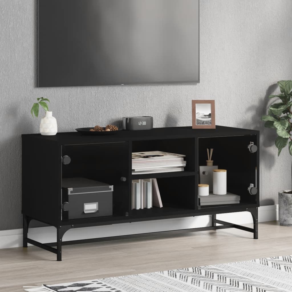 TV-Møbel Svart TV-benk med dør 102x37x50 cm