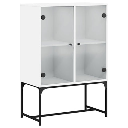 Skap Hvit med glassdører 69x37x100 cm