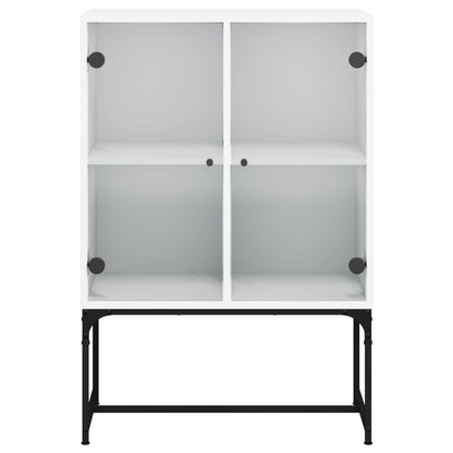Skap Hvit med glassdører 69x37x100 cm