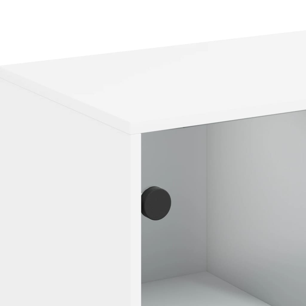 Skap Hvit med glassdører 69x37x100 cm