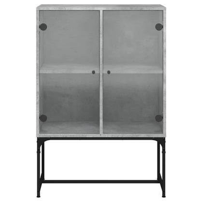 Skap Betonggrå med glassdører 69x37x100 cm