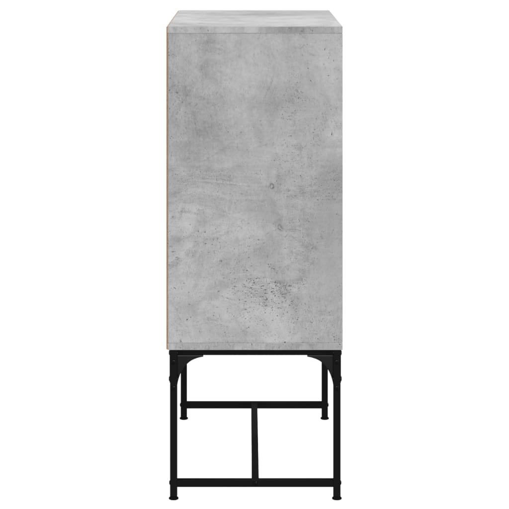Skap Betonggrå med glassdører 69x37x100 cm