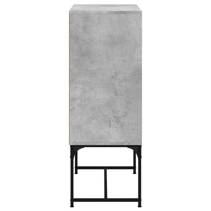 Skap Betonggrå med glassdører 69x37x100 cm
