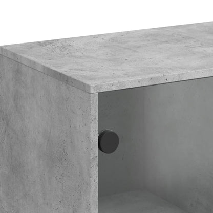 Skap Betonggrå med glassdører 69x37x100 cm