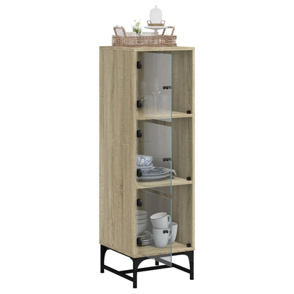 Skap Sonoma Eik med glassdører 35x37x120 cm