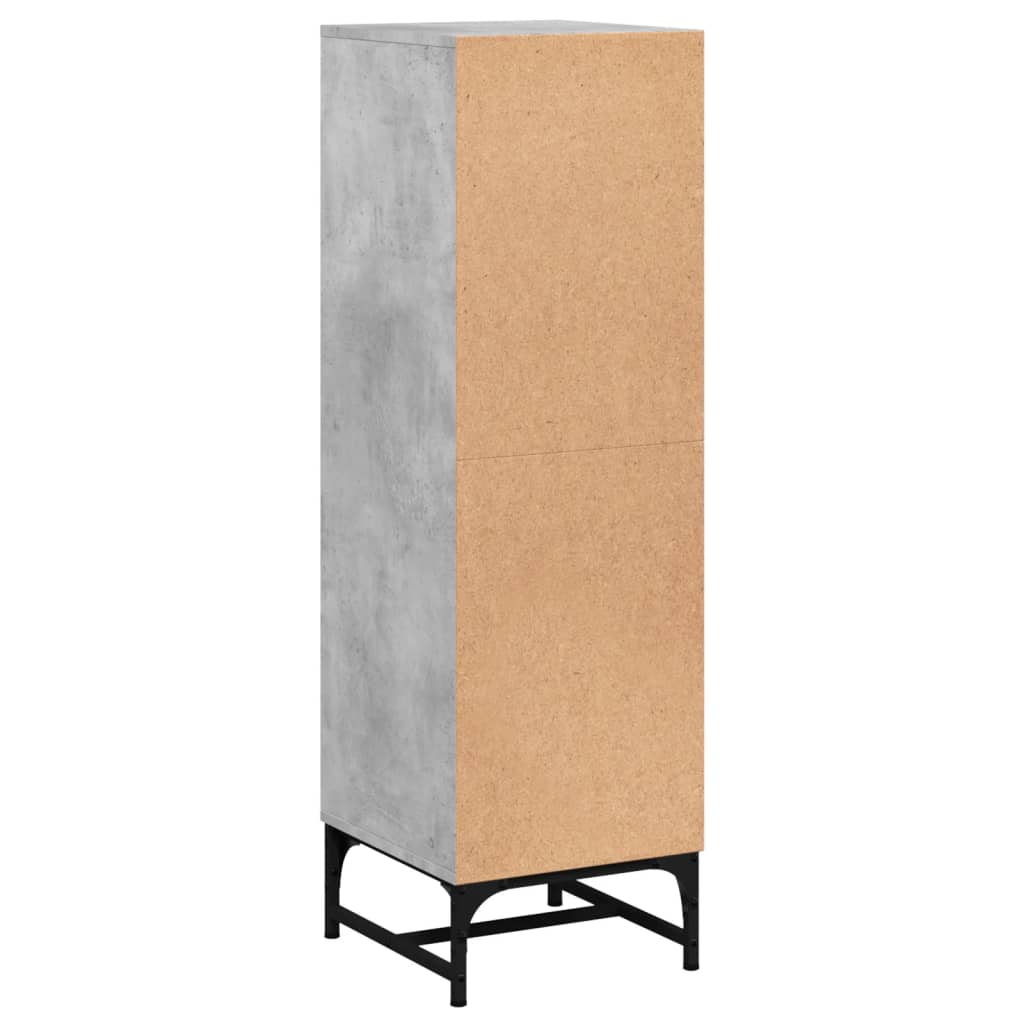 Skap Betonggrå med glassdører 35x37x120 cm