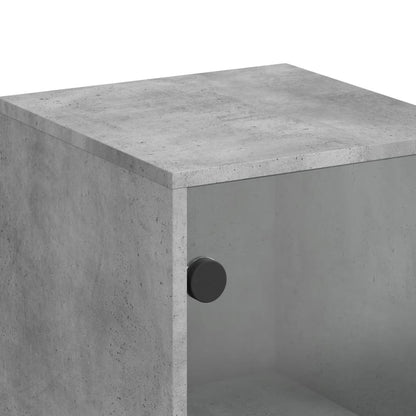 Skap Betonggrå med glassdører 35x37x120 cm