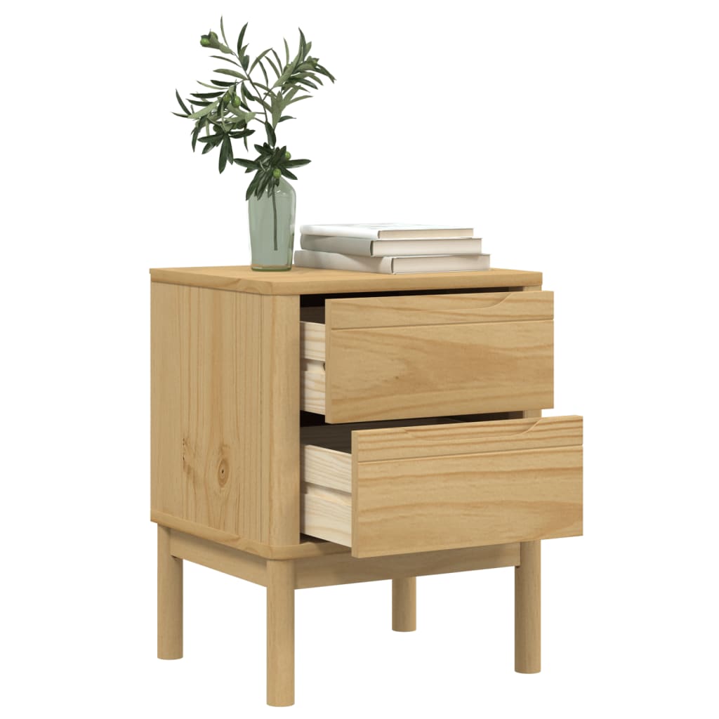 Nattbord Sengbord Tre Voksbrun 45x39x57 cm heltre furu