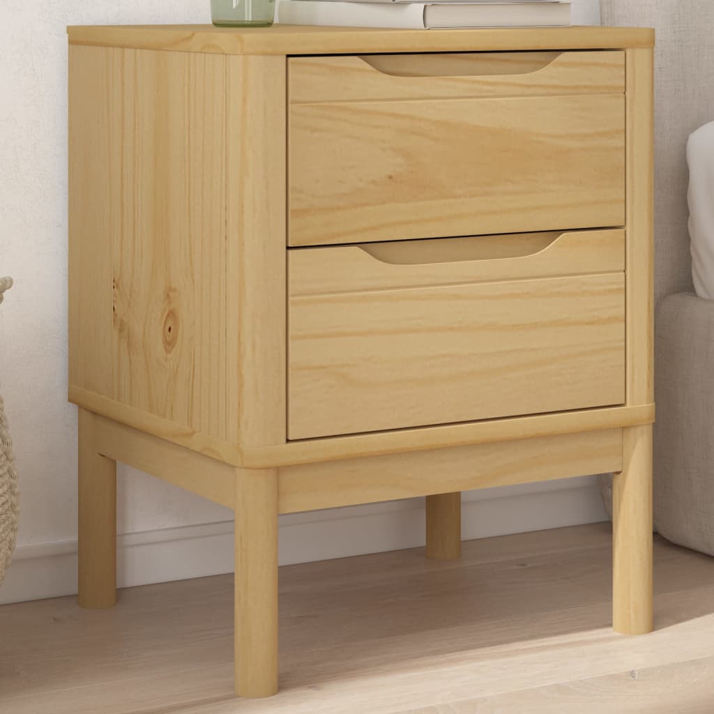 Nattbord Sengbord Tre Voksbrun 45x39x57 cm heltre furu
