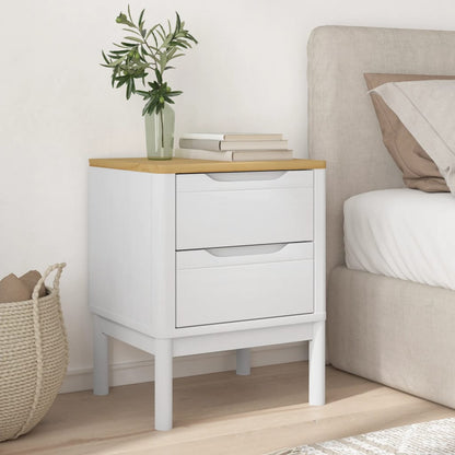 Nattbord Sengbord Hvit 45x39x57 cm heltre furu