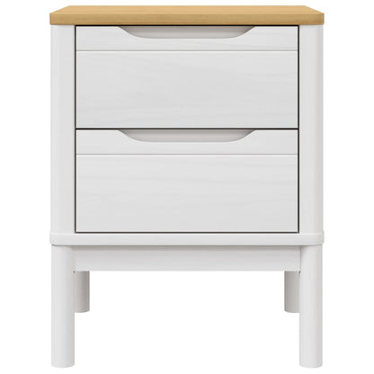 Nattbord Sengbord Hvit 45x39x57 cm heltre furu