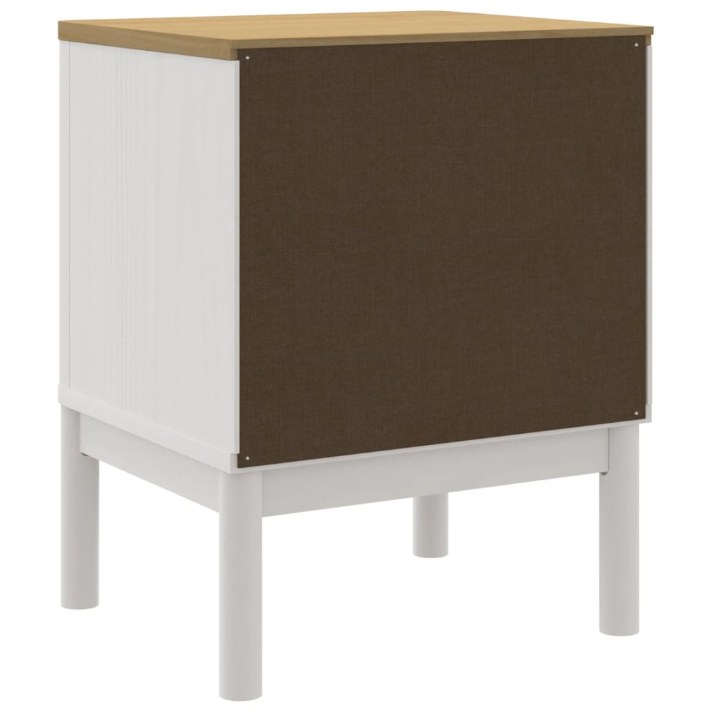 Nattbord Sengbord Hvit 45x39x57 cm heltre furu