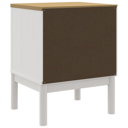 Nattbord Sengbord Hvit 45x39x57 cm heltre furu