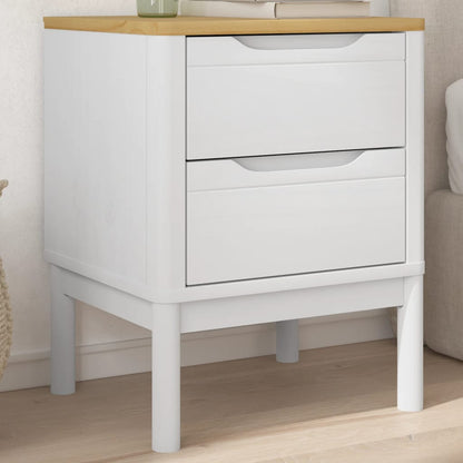 Nattbord Sengbord Hvit 45x39x57 cm heltre furu