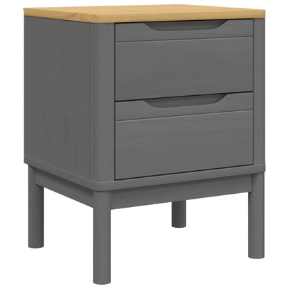 Nattbord Sengbord Grå 45x39x57 cm heltre furu
