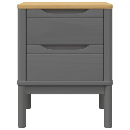 Nattbord Sengbord Grå 45x39x57 cm heltre furu